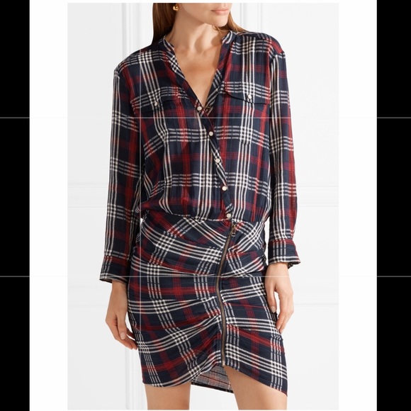 Veronica Beard Dresses & Skirts - Veronica Beard Emory Ruched Plaid Mini Dress